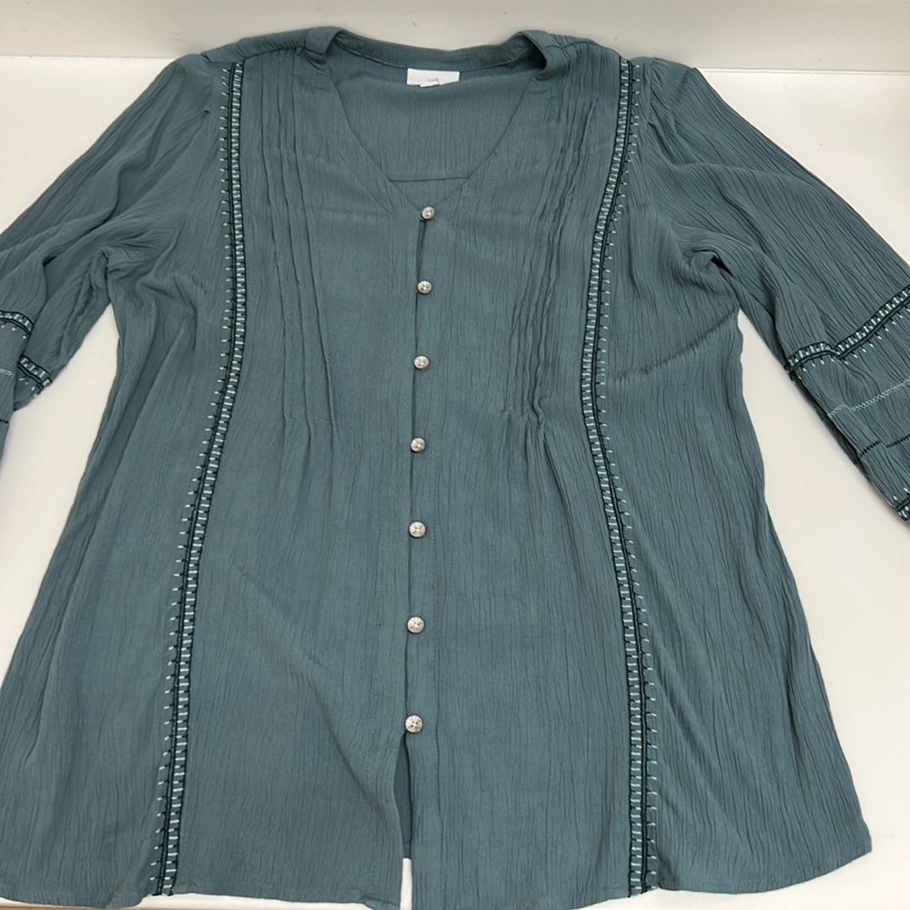 J.Jill Beautiful Smokey Blue Blouse